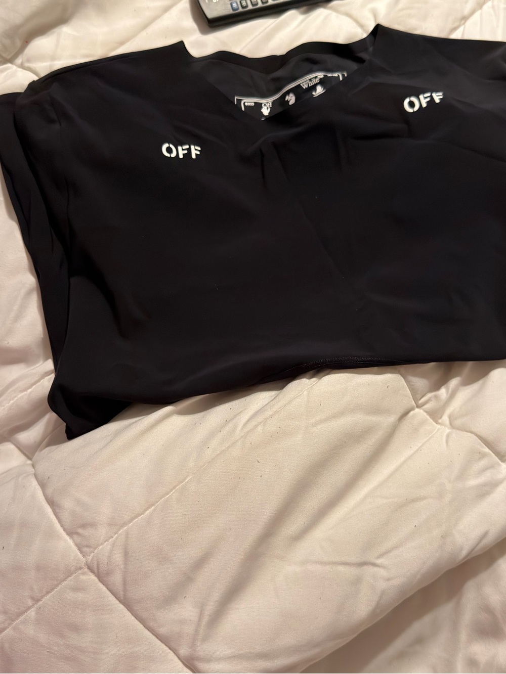 Off-White Women’s Athletic Reflective Arrow Long Sleeve Tee with White OFF Logos